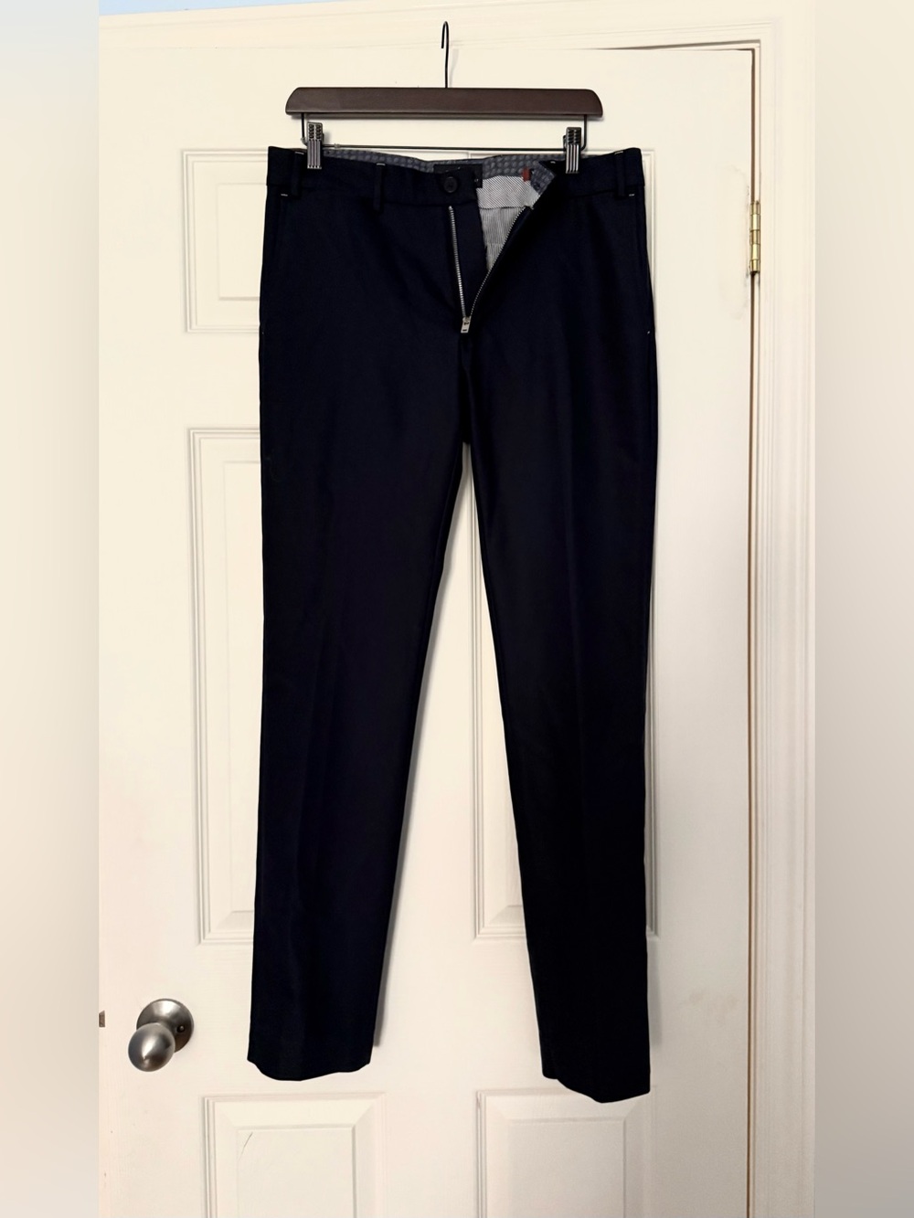 Hugo BOSS Men’s Navy Blue Dress Pants - Classic Tailored Mid-Rise, Slim Leg